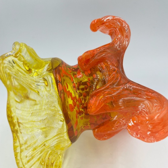Orange & Yellow Handblown Signed Art Glass Votive candle  holder? - Picture 10 of 11